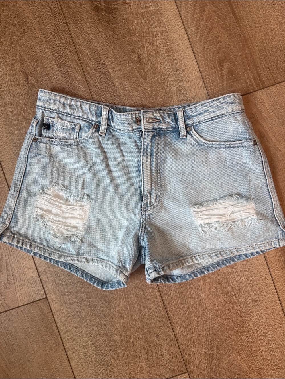 KanCan Light Blue Distressed Denim Jean Shorts